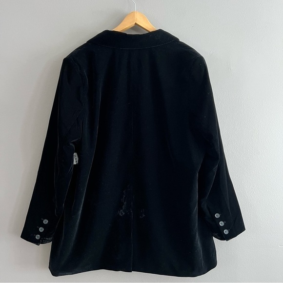 Old Navy Women’s Black XL Velvet Blazer Jacket One Button Pocket Party Career - Picture 3 of 11